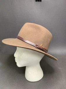 Goorin of Calif Brown Wide Brim Fedora Lite Felt 100% Wool Hat Size Small - Picture 1 of 11