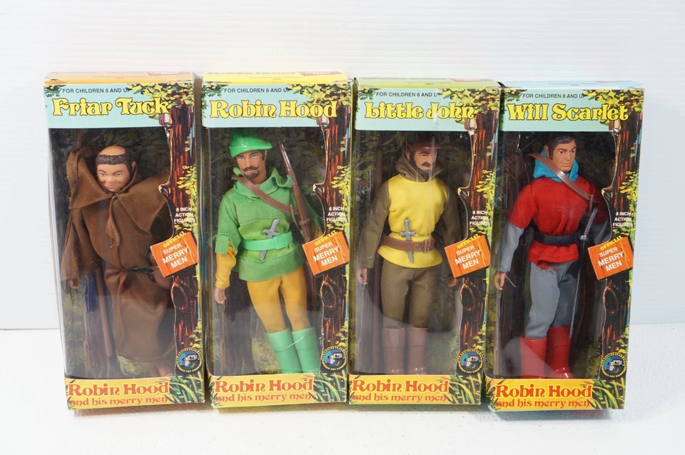 Juego de figuras Toy Co Robin Hood Friar Tuck Little John Will Scarlet Foto 1 de 4