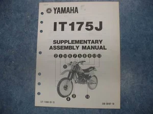 YAMAHA 1981 IT175J SUPPLEMENTARY ASSEMBLY MANUAL IT175 J IT 175 J 81 - Picture 1 of 4
