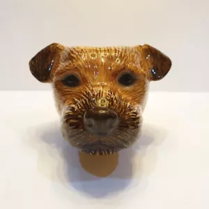 Dog Border Terrier Head Figurine Vase Pot Ceramic Flower Candle Egg Cup Décor - Picture 1 of 12