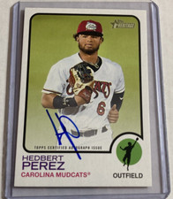 2022 Topps Heritage Minor League #71- HEDBERT PEREZ Image Variation RC AUTO #/50