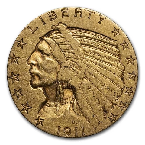 1911 $5 Indian Gold Half Eagle XF - SKU#3514 Cover