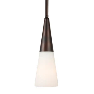 Forte Lighting 1-Light Mini Pendant, Antique Bronze/Satin White - 2179-01-32 - Picture 1 of 1