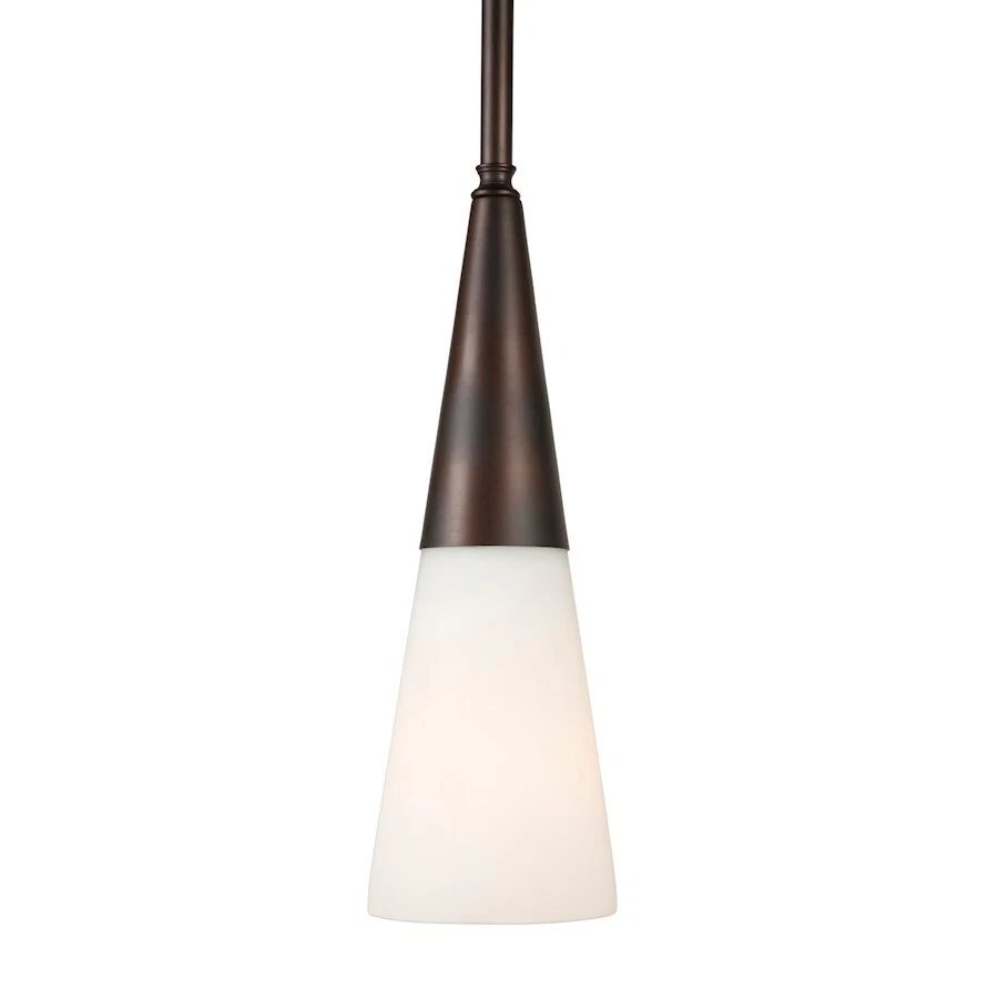 Forte Lighting 1-Light Mini Pendant, Antique Bronze/Satin White - 2179-01-32 - Image 1 of 1