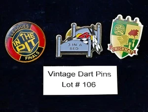 VINTAGE 3er Set Darts Anstecknadeln Original 80er Jahre Lot#106 - Bild 1 von 2