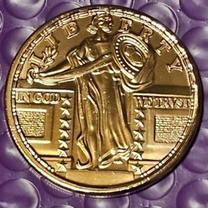 Standing Liberty; IN CAPSULE; 1 AVDP oz .999 Fine Copper round - Picture 1 of 4