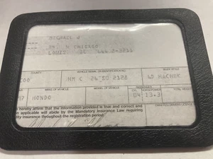 COBBS Sun Visor EZ-Cliip On Vintage Style Insurace Card Registration Holder - Foto 1 di 7