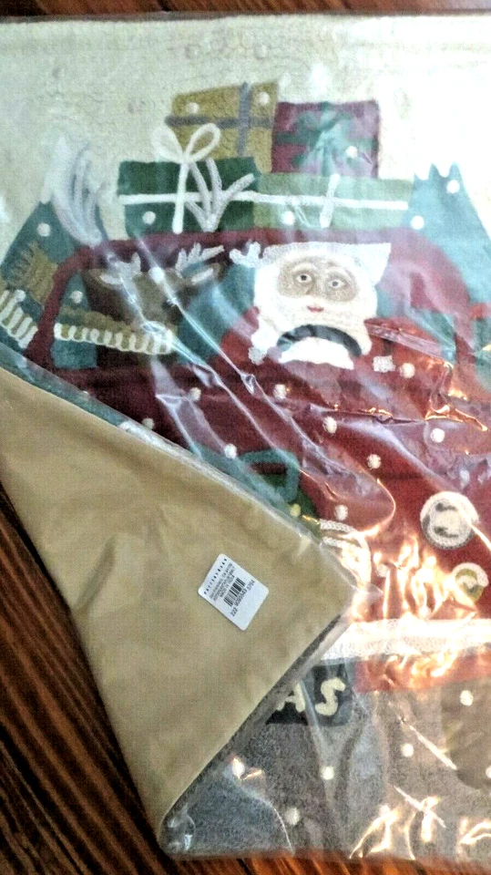 Pottery Barn Road Trip Santa Crewel Embroidered Christmas Pillow Cover