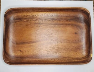 Vintage Tray Mid-Century Geometric Wood 1960s Retro Desk Barware Kitchen Valet - Picture 1 of 9