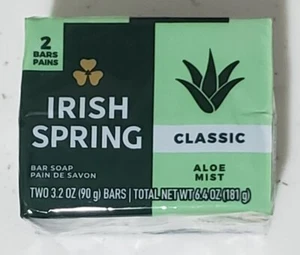 Doppelpack Irish Spring Classic Aloe Nebel 3,2 Unzen pro Barren Colgate - Palmolive - Bild 1 von 1