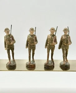 Juego De Colección Primera Guerra Mundial De 4 Composición ELASTOLIN Juguete De Marcha Soldado - Alemania - Imagen 1 de 4