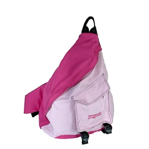 JanSport Crossbody Sling Bag Backpack Adjustable Strap Pocket Hot Pink Messenger - Picture 1 of 13