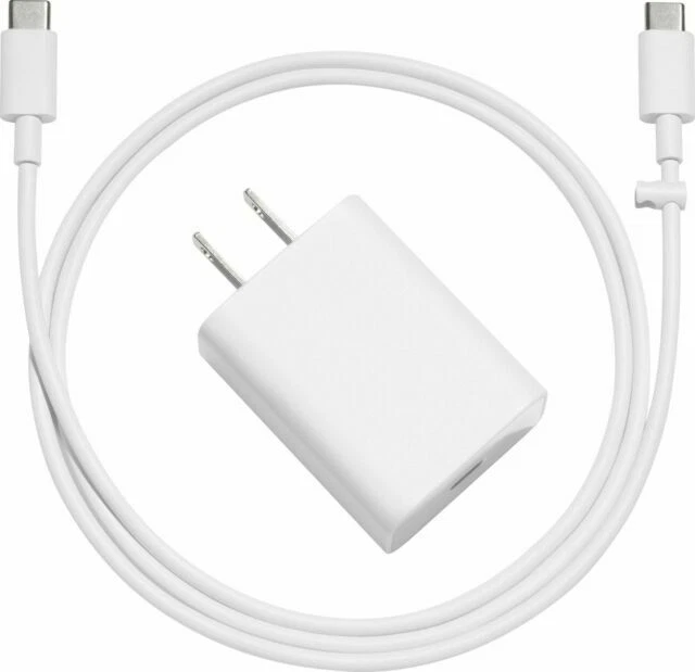 Google 18W USB-C White Rapid Charger for Pixel Devices and Apple iPhone 8 Plus