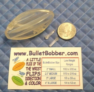2.5" clear Bullet Bobbers Steerable mini Side Planer Board Bobbers   - Image 1 of 4
