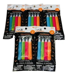 20 LOT (5 bags x 4 pcs) Halloween Way to Celebrate GLOW LIGHT STICKS 4" Inch - Picture 1 of 4