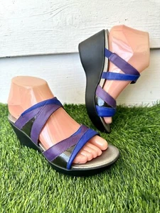 NAOT Siren Wedge Sandals Purple Blue Black Leather Comfort  37 Women 6-6.5 - Bild 1 von 12