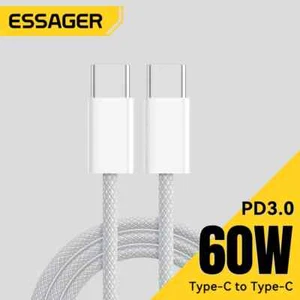 Essager 60W USB C Cable For iPhone 16 15 Plus PD Fast Charger Cord Type C Cable - Picture 1 of 8