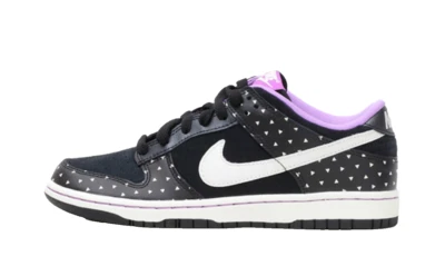 Nike Dunk Low Skinny Print Negro Blanco Púrpura Talla 9 Mujer 543241 030 • NUEVO Foto 1 de 4