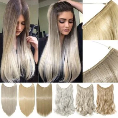 SEGO Secret Lines Wire Hair Extension Invisible Head Band Thick Grey Hair Extensions