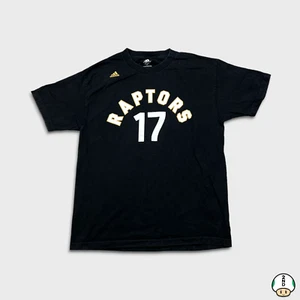 Adidas Toronto Raptors T Shirt Mens Large Black Valanciunas NBA Basketball Tee - Picture 1 of 6