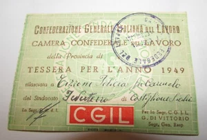 Tessera CGIL 1949 Castiglione di Sicilia Catania - Picture 1 of 2