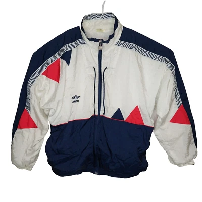 Винтажный 90-х Umbro куртка мужской размер большой красный белый синий полный молнии с подкладкой футбол - Изображение 1 из 4