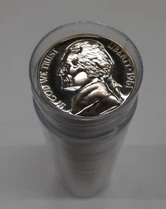 1961 PP Jefferson Nickel - Rolle mit 40 Gem Proof Münzen in Tube - Bild 1 von 3