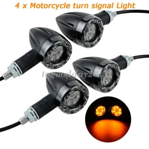 4x LED Turn Signal Light Indicator Blinker Lamp For Harley Bobber Chopper Custom - Picture 1 of 7
