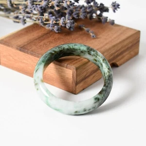 Burmese Jade Bangle Bracelet Hand Made Gemstones 370 Carats 5.9 mm Jewelry - Picture 1 of 3