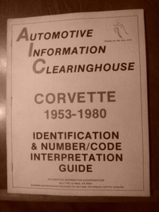 Corvette 1953-1980 Identification & Numbers Code Interpretation Guide - Bild 1 von 3
