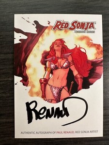 Red Sonja AUTOGRAPH Artist Paul Renaud Insert  RSA-PRC 2012 Dynamite   -33