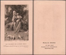 HOLY CARD SANTINO IMAGE PIEUSE - LES COLOMBES DE L'ENFANT JESUS - A. MOREAU 1933
