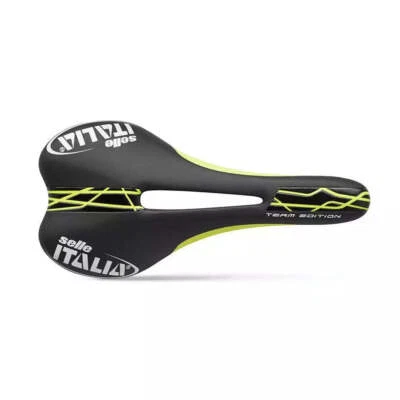 SELLE ITALIA SLR Flow Team Edition Sattel schwarz gelb Titan 316 Reling