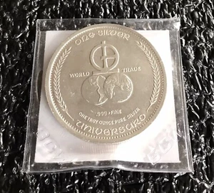 RONDA DE PLATA, UNIVERSAL DE COMERCIO MUNDIAL, 1972, 1 OZ TROY. .999 PLATA, ¡BONITO! - Imagen 1 de 8
