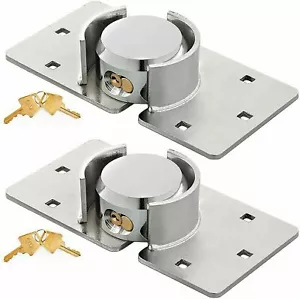 2X Heavy Duty Van Garage Shed Door Security Padlock Hasp Set Shackle Disc Lock - Picture 1 of 5