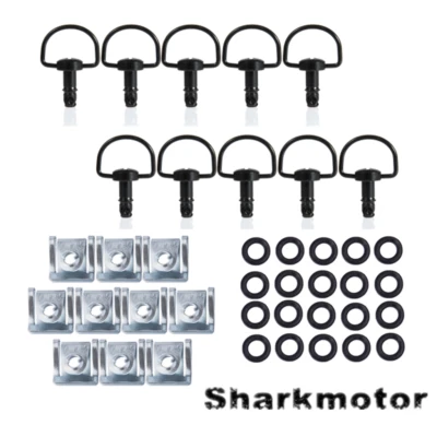 Motorcycle Race Fasteners Quick Release 1/4 Turn Fairing Dzus Panex 17mm Black - Image 1 of 4