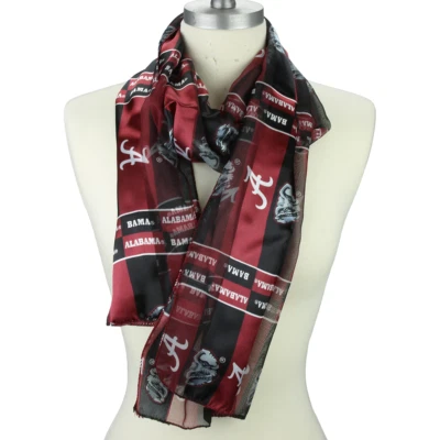 Sandol Alabama Carmesí Marea Satén Bufanda, Grande Al, Logo Para Mujer 59 x 12 NCAA Foto 1 de 2