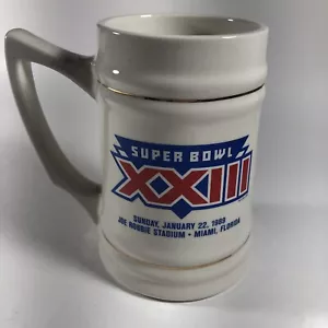 VINTAGE 1989 Super Bowl XXIII commemorativo ceramica Stein / tazza - Foto 1 di 6