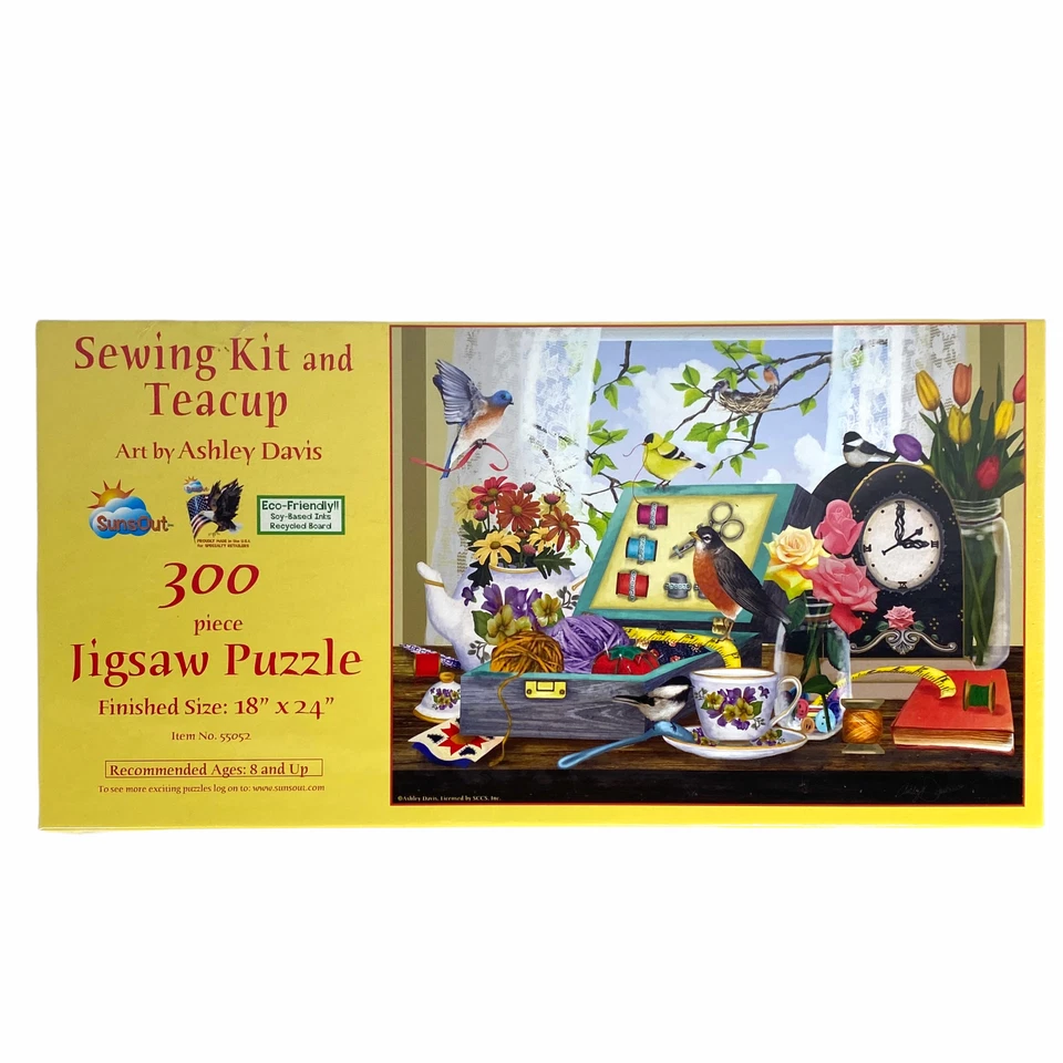 NUEVO Sunsout 300 Piezas Rompecabezas Kit de Costura y Taza de Té - Ashely Davis 18" x 24" Foto 1 de 4