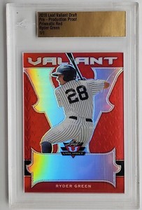2018 Leaf Valiant Draft Pre-Production Proof Prismatic Red Ryder Green RC 1/1