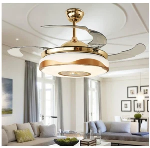 42 inch Ceiling Fan Chandelier Lights with Bluetooth Speaker and Remote Control - Picture 1 of 8