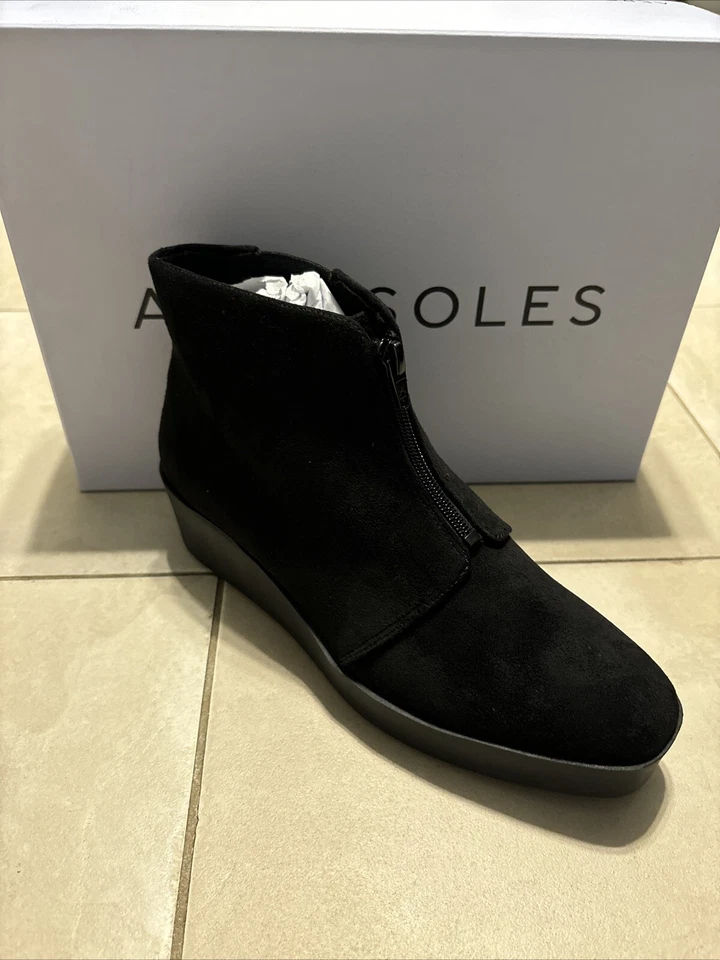 Aerosoles Women's Carin Ankle Boot Black Faux Suede 9.5