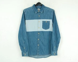 ASOS Mens M Casual Denim Shirt Jean Formal Long Sleeved Button Up Cotton Top Tee - Picture 1 of 6