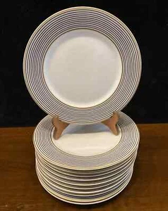 Raynaud Ceralene Crinoline Black 7 1/2" Salad Plates Limoges France 1990 BH235B - Picture 1 of 5