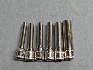 Vintage Snap-on STMM4 STMM5 STMM5.5 STMM6 STMM7 STMM9 1/4 Metric Deep Sockets - Picture 1 of 6