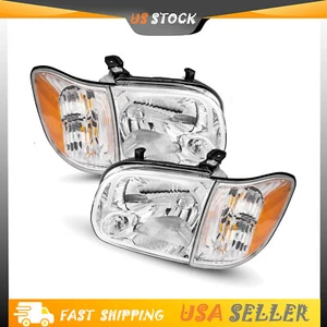 Headlights Assembly Left+Right clear lens For Toyota Tundra Double Cab 05-06 - Picture 1 of 10