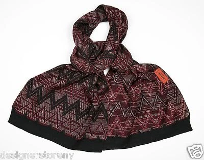 Bufanda MISSONI Shimmer ZigZag en Rojo Oscuro SC36WMD3302 0002 NUEVO Foto 1 de 2