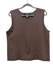 Cable & Gauge Tank Top Women’s 2X Chocolate Knit Viscose/Nylon Quality - Picture 1 of 3