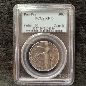 1915-S 50c PANAMA-PACIFIC Commemorative Half Dollar PCGS XF40 - Picture 1 of 4