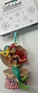 New Disney Parks Little Mermaid Princess Ariel Flounder Sketchbook Ornament - Picture 1 of 2